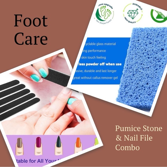 Handbags - Nail and Footcare Set - One Pumice Stone & One Nail File/Emory Board NEW